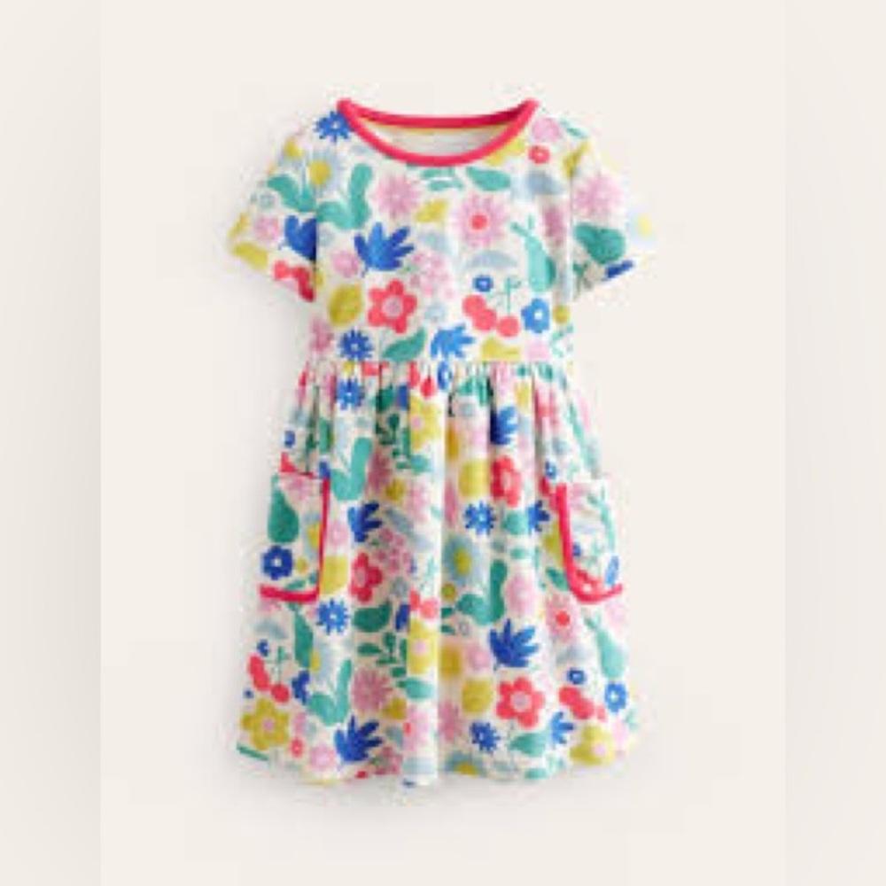 Mini Boden Fun Towelling Dress in Multicolor floral Sz 11-2 Worn Once